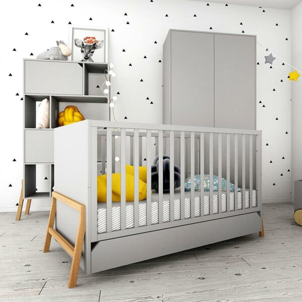 Postelja / Otroška posteljica s predalom Isabella Grey 70x140 cm