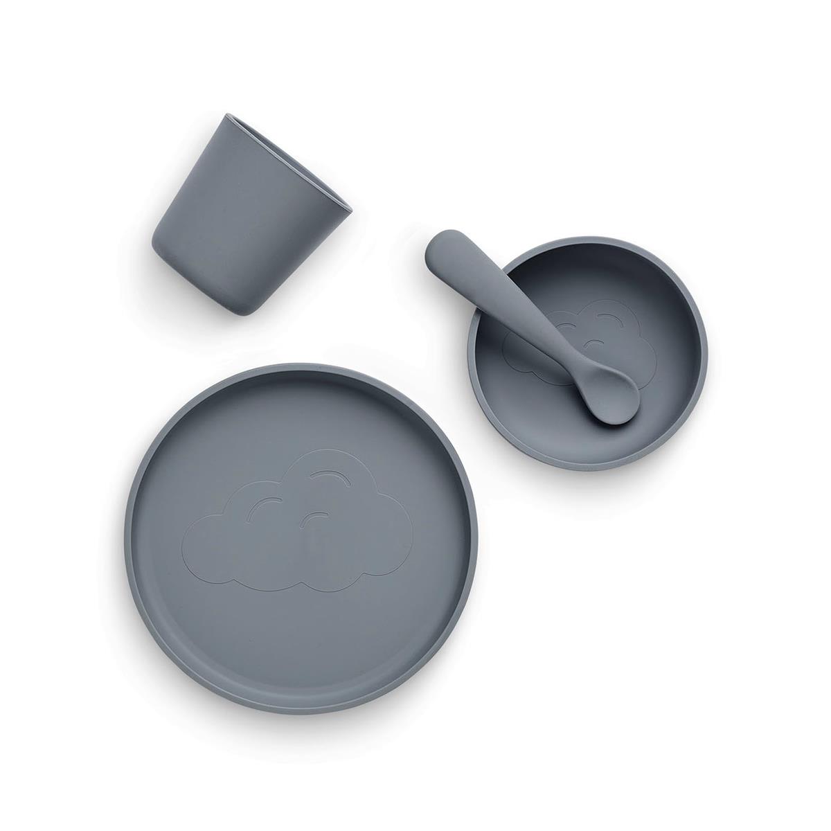 Silikonski set za hranjenje Storm Grey Jollein (2)