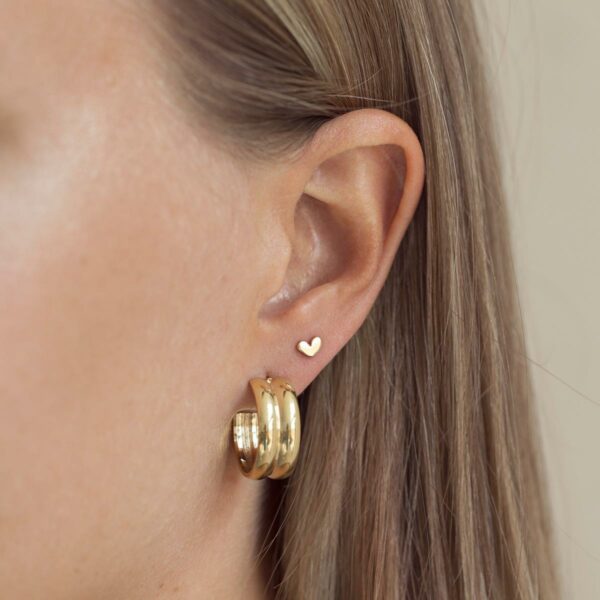 Uhani Petite Heart GOLD - Image 2